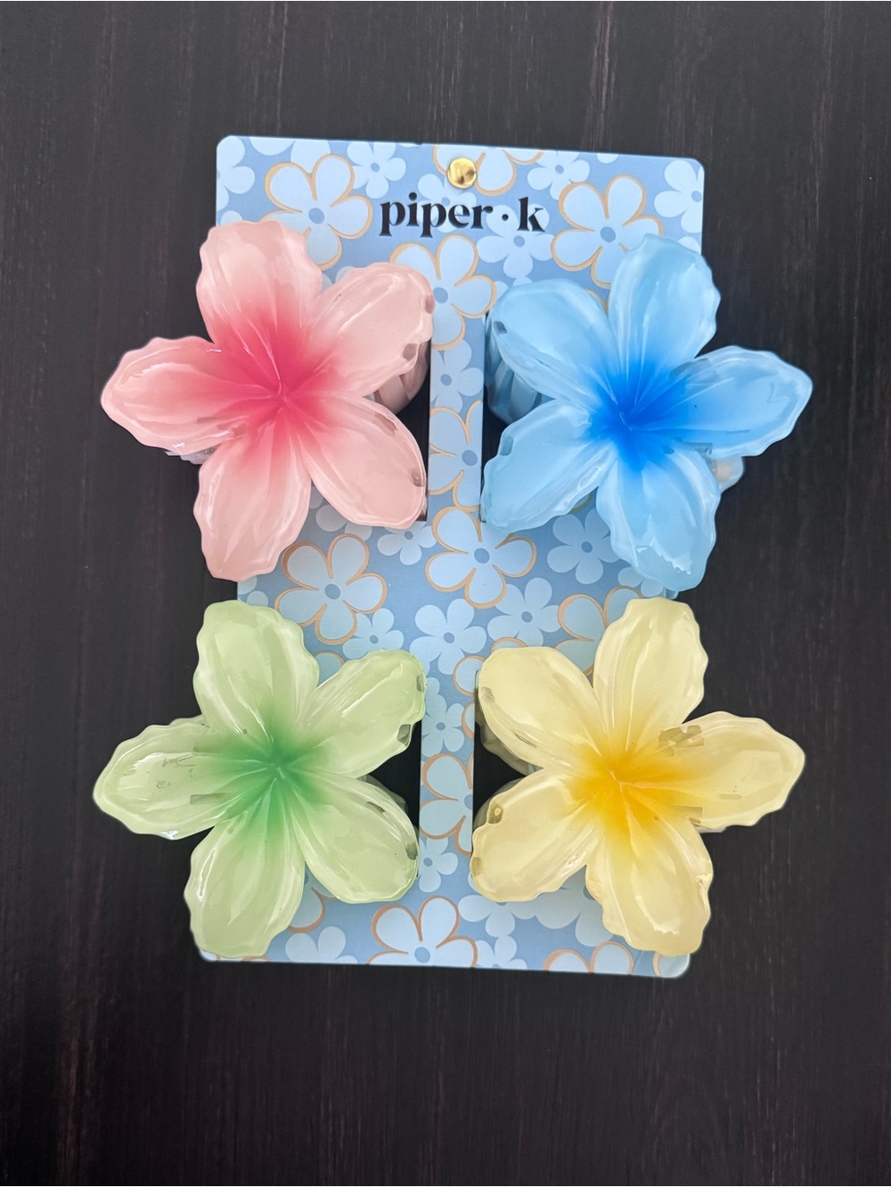 NEW Piper K Flower Hair Claw Clips Set of 4